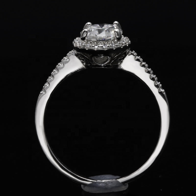 Sterling Silver Diamond Wedding Ring With GRA Certificate