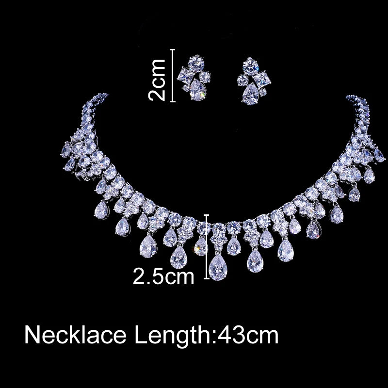 Cubic Zirconia Necklace and Earring Set.