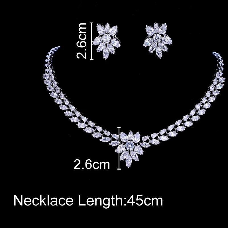 Luxury Cubic Zirconia Necklace and Earring Set.