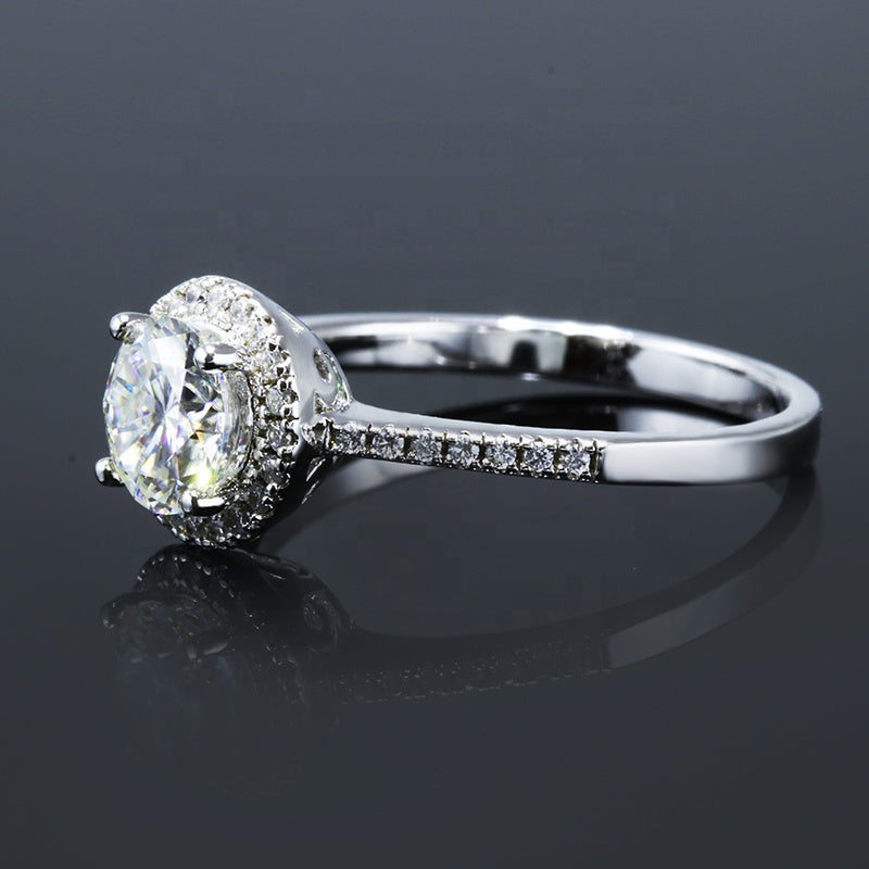 Sterling Silver Diamond Wedding Ring With GRA Certificate